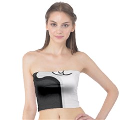 Texture Cats Black White Tube Top