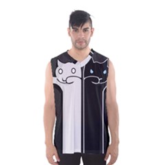 Texture Cats Black White Men s Basketball Tank Top by Simbadda