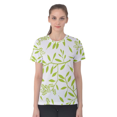 Leaves Pattern Seamless Women s Cotton Tee by Simbadda