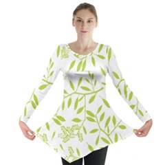 Leaves Pattern Seamless Long Sleeve Tunic 