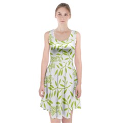 Leaves Pattern Seamless Racerback Midi Dress