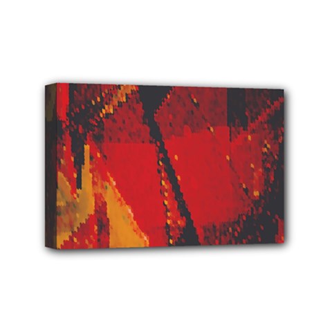 Surface Line Pattern Red Mini Canvas 6  X 4  by Simbadda