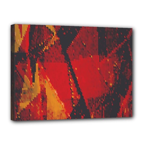 Surface Line Pattern Red Canvas 16  X 12  by Simbadda