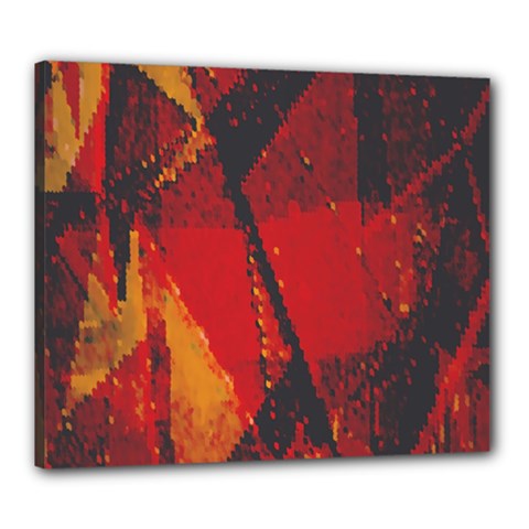 Surface Line Pattern Red Canvas 24  X 20  by Simbadda