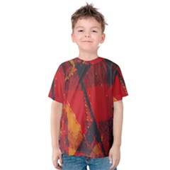 Surface Line Pattern Red Kids  Cotton Tee