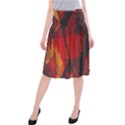 Surface Line Pattern Red Midi Beach Skirt View1