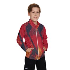 Surface Line Pattern Red Wind Breaker (kids) by Simbadda