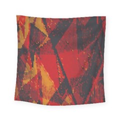 Surface Line Pattern Red Square Tapestry (small)