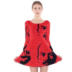 Lenin  Long Sleeve Velvet Skater Dress