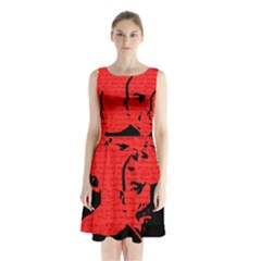 Lenin  Sleeveless Chiffon Waist Tie Dress