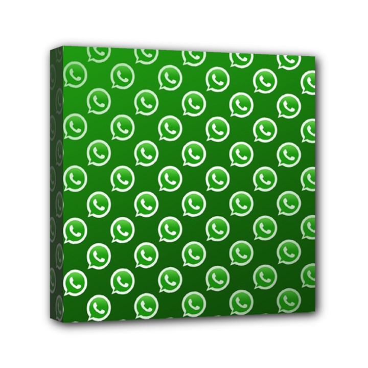 Whatsapp Logo Pattern Mini Canvas 6  x 6 