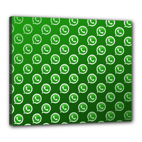 Whatsapp Logo Pattern Canvas 24  X 20  by Simbadda