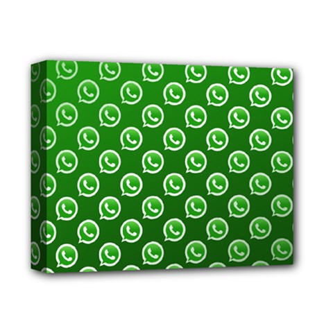 Whatsapp Logo Pattern Deluxe Canvas 14  X 11 