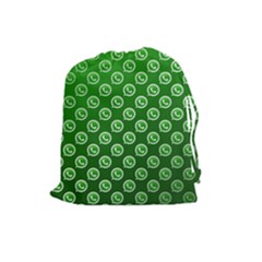 Whatsapp Logo Pattern Drawstring Pouches (large)  by Simbadda