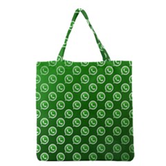 Whatsapp Logo Pattern Grocery Tote Bag by Simbadda