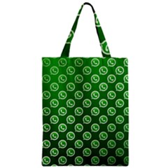 Whatsapp Logo Pattern Zipper Classic Tote Bag