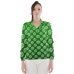 Whatsapp Logo Pattern Wind Breaker (women) by Simbadda