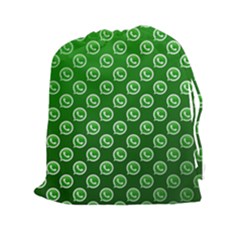 Whatsapp Logo Pattern Drawstring Pouches (xxl) by Simbadda