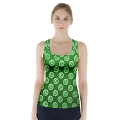 Whatsapp Logo Pattern Racer Back Sports Top by Simbadda