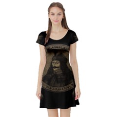 Count Vlad Dracula Short Sleeve Skater Dress by Valentinaart