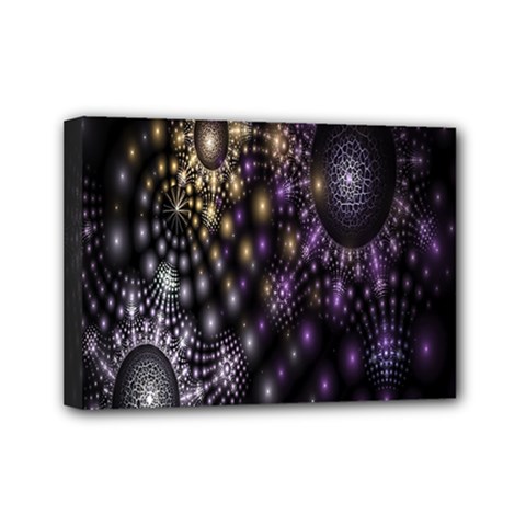 Fractal Patterns Dark Circles Mini Canvas 7  X 5 