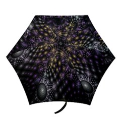 Fractal Patterns Dark Circles Mini Folding Umbrellas by Simbadda