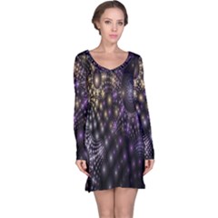 Fractal Patterns Dark Circles Long Sleeve Nightdress