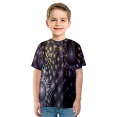 Fractal Patterns Dark Circles Kids  Sport Mesh Tee