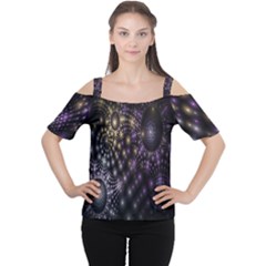 Fractal Patterns Dark Circles Women s Cutout Shoulder Tee