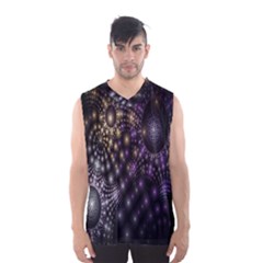 Fractal Patterns Dark Circles Men s Basketball Tank Top