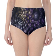 Fractal Patterns Dark Circles High-waist Bikini Bottoms