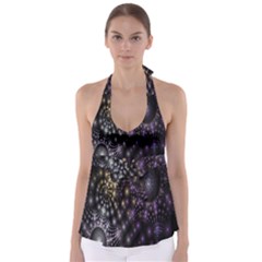 Fractal Patterns Dark Circles Babydoll Tankini Top