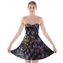 Fractal Patterns Dark Circles Strapless Bra Top Dress