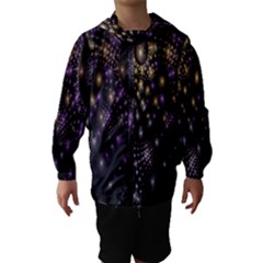 Fractal Patterns Dark Circles Hooded Wind Breaker (kids) by Simbadda