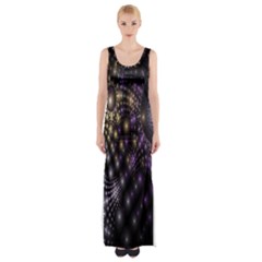 Fractal Patterns Dark Circles Maxi Thigh Split Dress