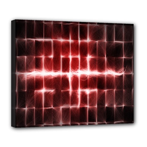 Electric Lines Pattern Deluxe Canvas 24  X 20   by Simbadda