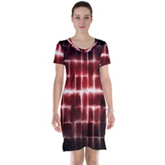 Electric Lines Pattern Short Sleeve Nightdress