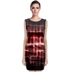 Electric Lines Pattern Classic Sleeveless Midi Dress by Simbadda