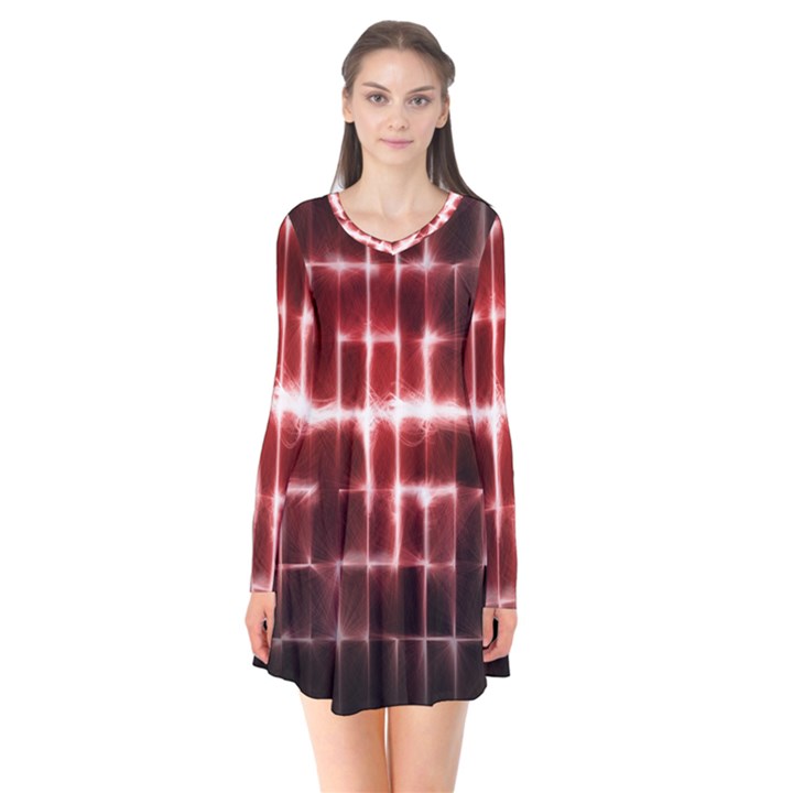 Electric Lines Pattern Flare Dress