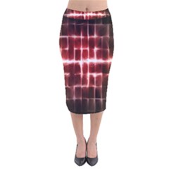 Electric Lines Pattern Velvet Midi Pencil Skirt