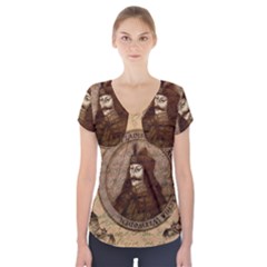 Count Vlad Dracula Short Sleeve Front Detail Top