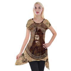 Count Vlad Dracula Short Sleeve Side Drop Tunic by Valentinaart