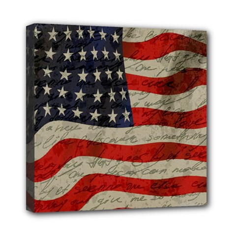 Vintage American Flag Mini Canvas 8  X 8  by Valentinaart