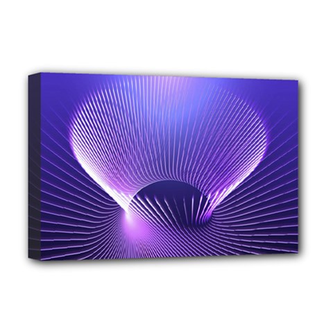 Abstract Fractal 3d Purple Artistic Pattern Line Deluxe Canvas 18  X 12  