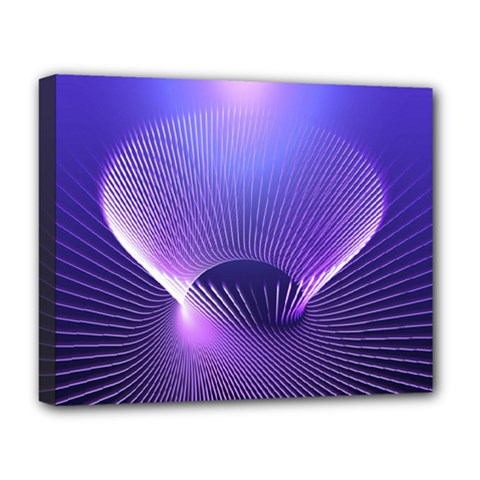 Abstract Fractal 3d Purple Artistic Pattern Line Deluxe Canvas 20  X 16  