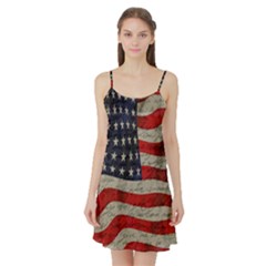 Vintage American Flag Satin Night Slip by Valentinaart