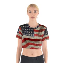 Vintage American Flag Cotton Crop Top