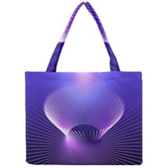 Abstract Fractal 3d Purple Artistic Pattern Line Mini Tote Bag