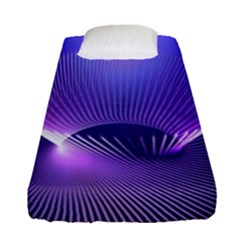 Abstract Fractal 3d Purple Artistic Pattern Line Fitted Sheet (single Size)