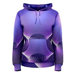 Abstract Fractal 3d Purple Artistic Pattern Line Women s Pullover Hoodie by Simbadda